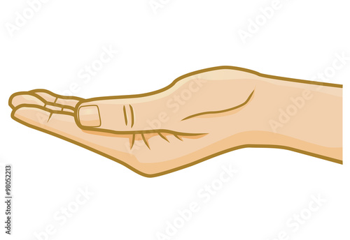 Open hand receiving or giving vector illustration