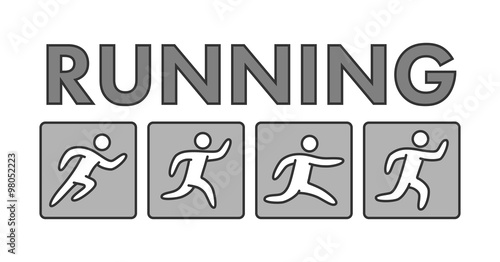 Line running logo and symbol. Vector sport icon