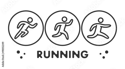 Line running logo and symbol. Vector sport icon