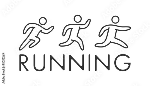 Line running logo and symbol. Vector sport icon