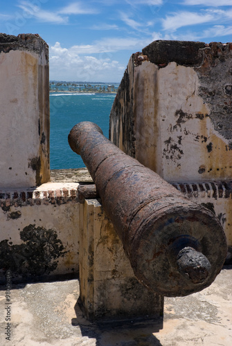 Guerite & Cannons at Fort El Morro (Castillo San Felipe del Morro) in San Juan, Puerto Rico.
 photo