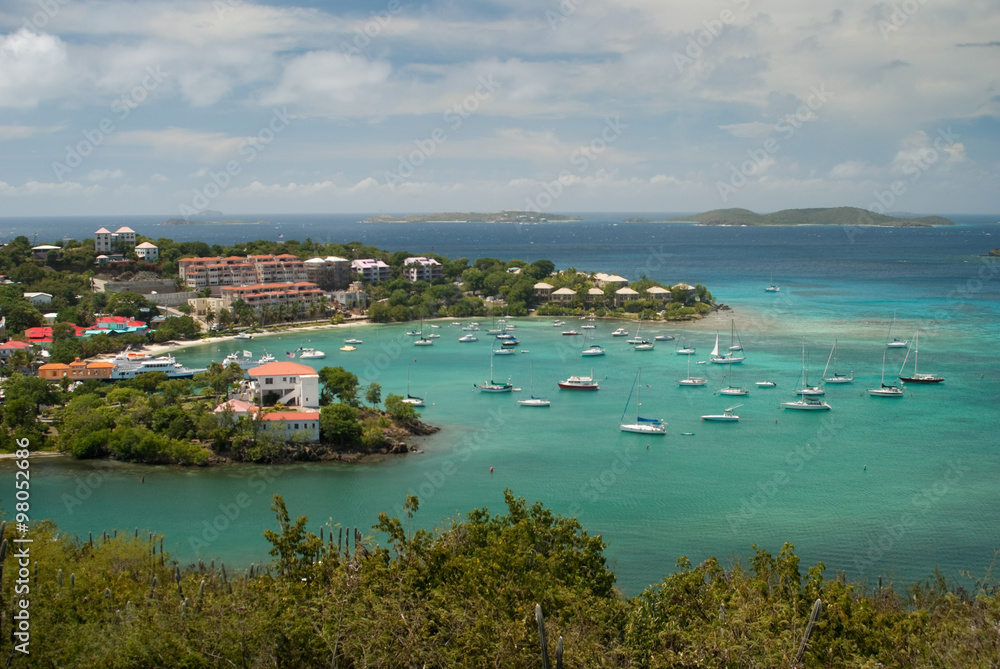 Overlooking Cruz Bay, St John, US Virgin Island.
Saint John is an island in the Caribbean Sea and a constituent district of the United States Virgin Islands (USVI), Overlooking Cruz Bay, St John, US Virgin Island.
Saint John is an island in the Caribbean Sea and a constituent district of the United States Virgin Islands (USVI),