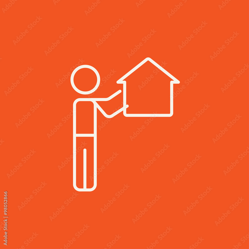 Real estate agent line icon. Real estate agent line icon.