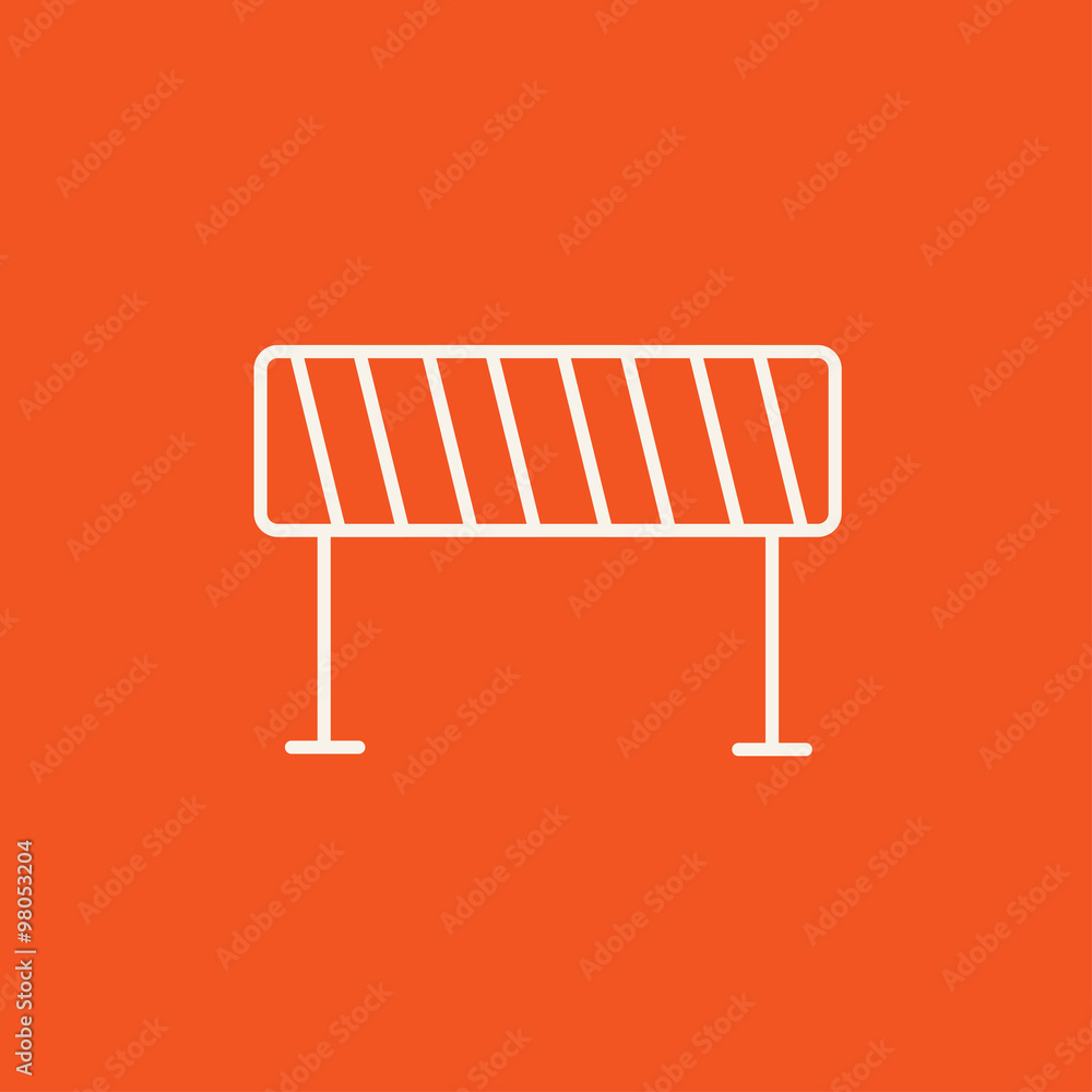Road barrier line icon. Road barrier line icon.