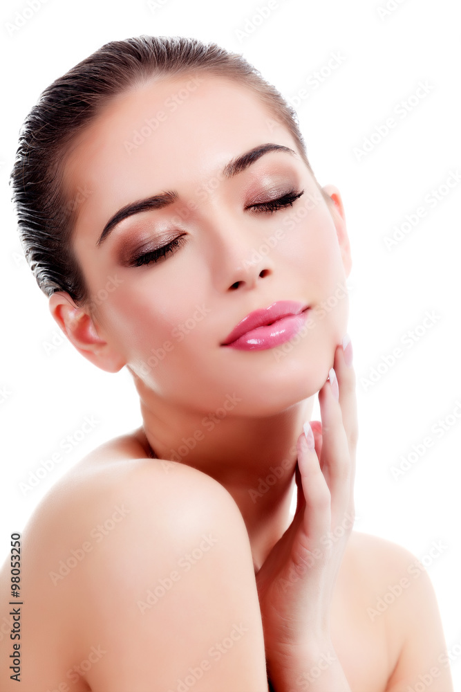 Beautiful woman on a white background, isolated