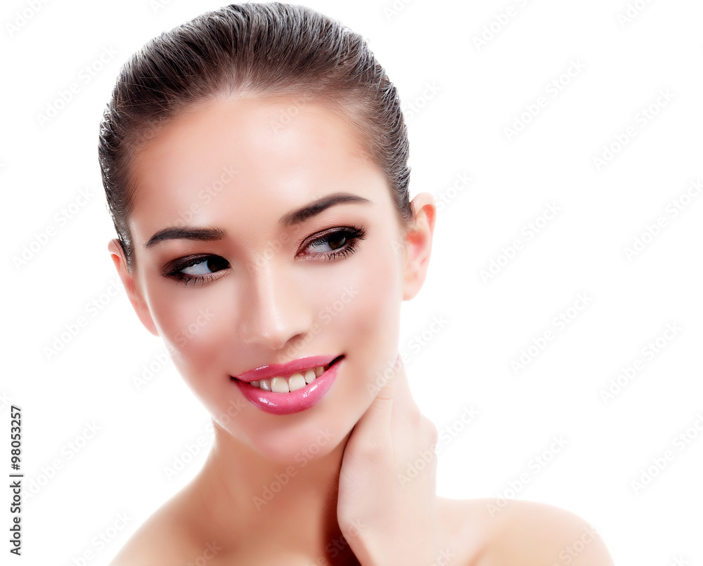Pretty young woman isolated on white background Pretty young woman isolated on white background