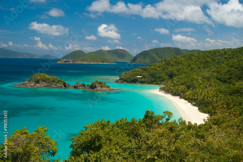 View of Trunk Bay on St John , United States Virgin Islands.

Great Thatch and Jost Van Dyke of the
British Virgin Islands in the background
 photo