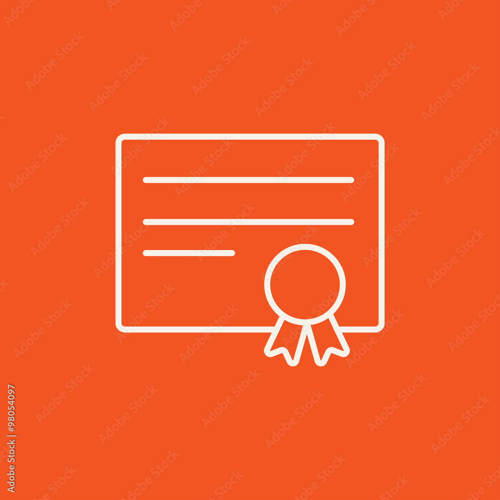Certificate line icon.