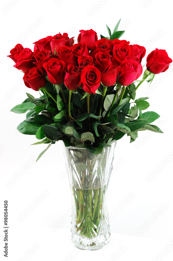 Naklejka premium red roses in vase