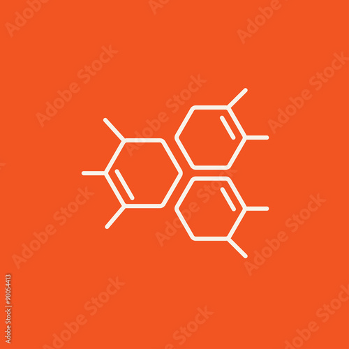 Chemical formula line icon.