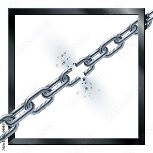 Metal broken chain.