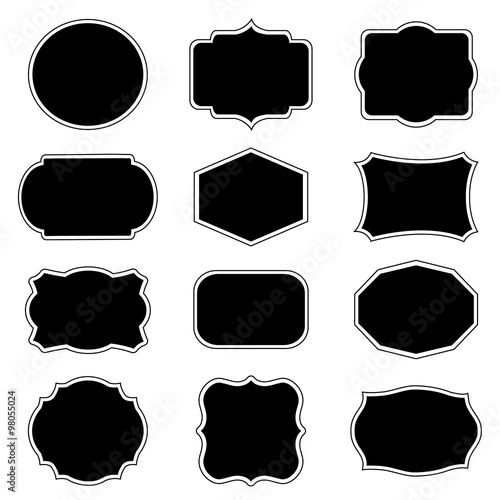 
Blank frame and label mega set. Vector illustration