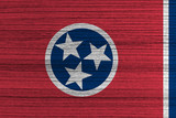 Tennessee State Flag painted on wood background