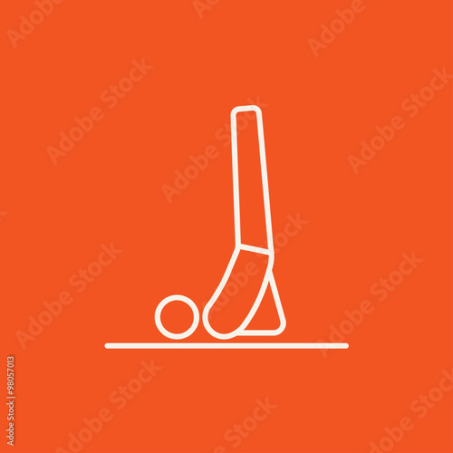 Man practicing yoga line icon.