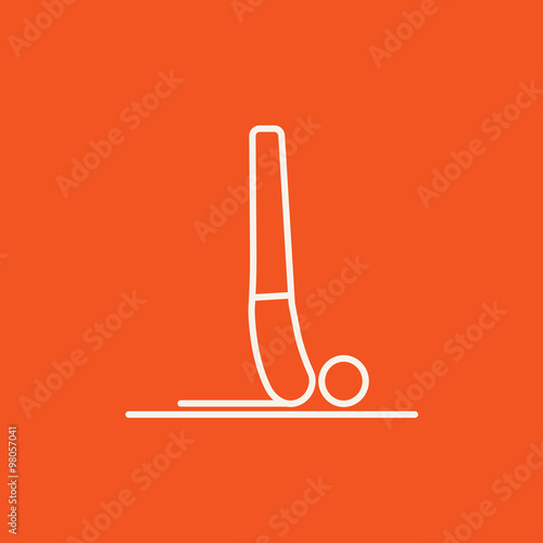 Man practicing yoga line icon.