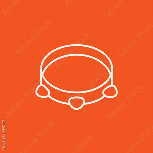 Tambourine line icon.