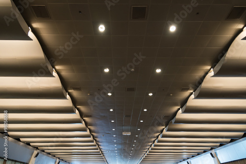 Ceiling light in a modern building.