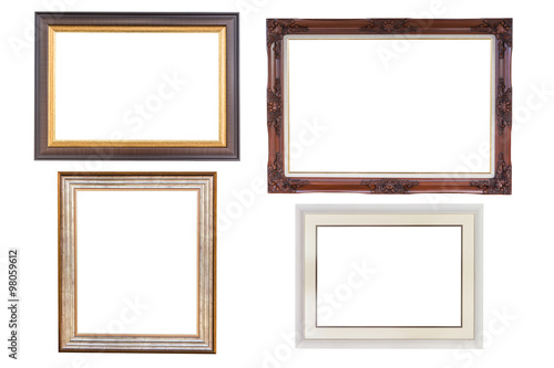 Classic wooden frame isolated on white