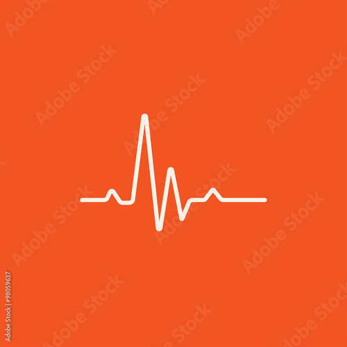Heart beat cardiogram line icon