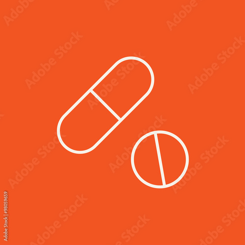 Pills line icon.