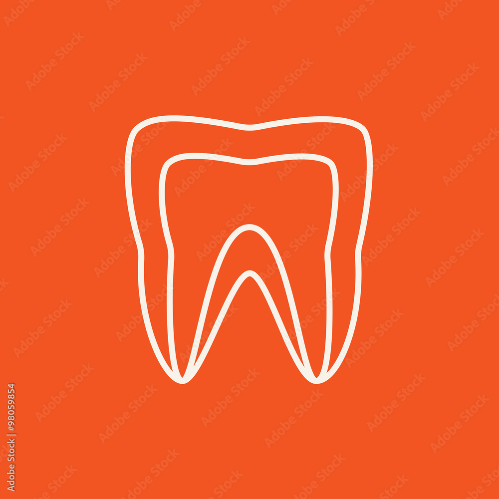 Molar tooth line icon. Molar tooth line icon.
