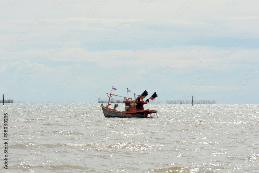 Boat sail on the sea