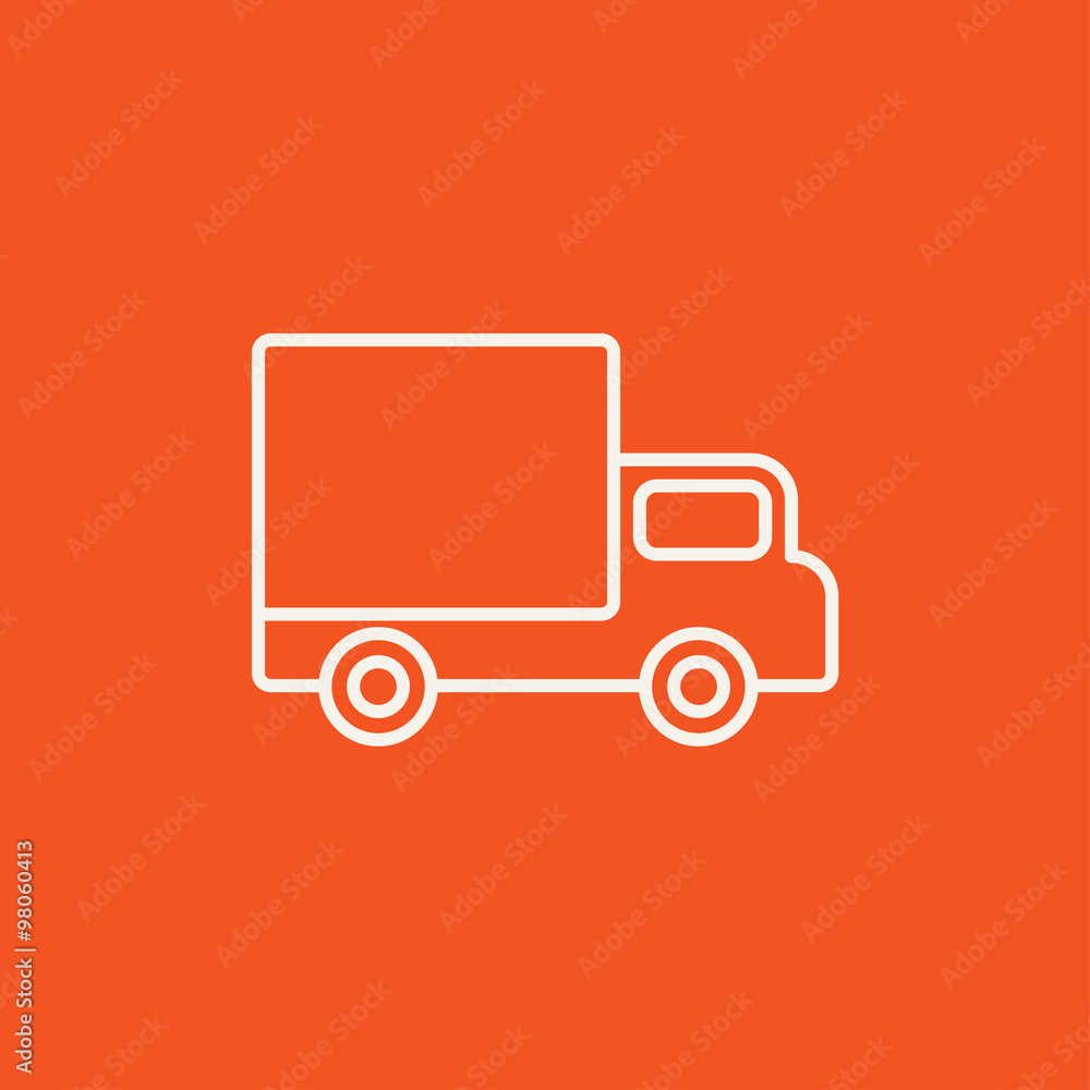 Delivery van line icon. Delivery van line icon.