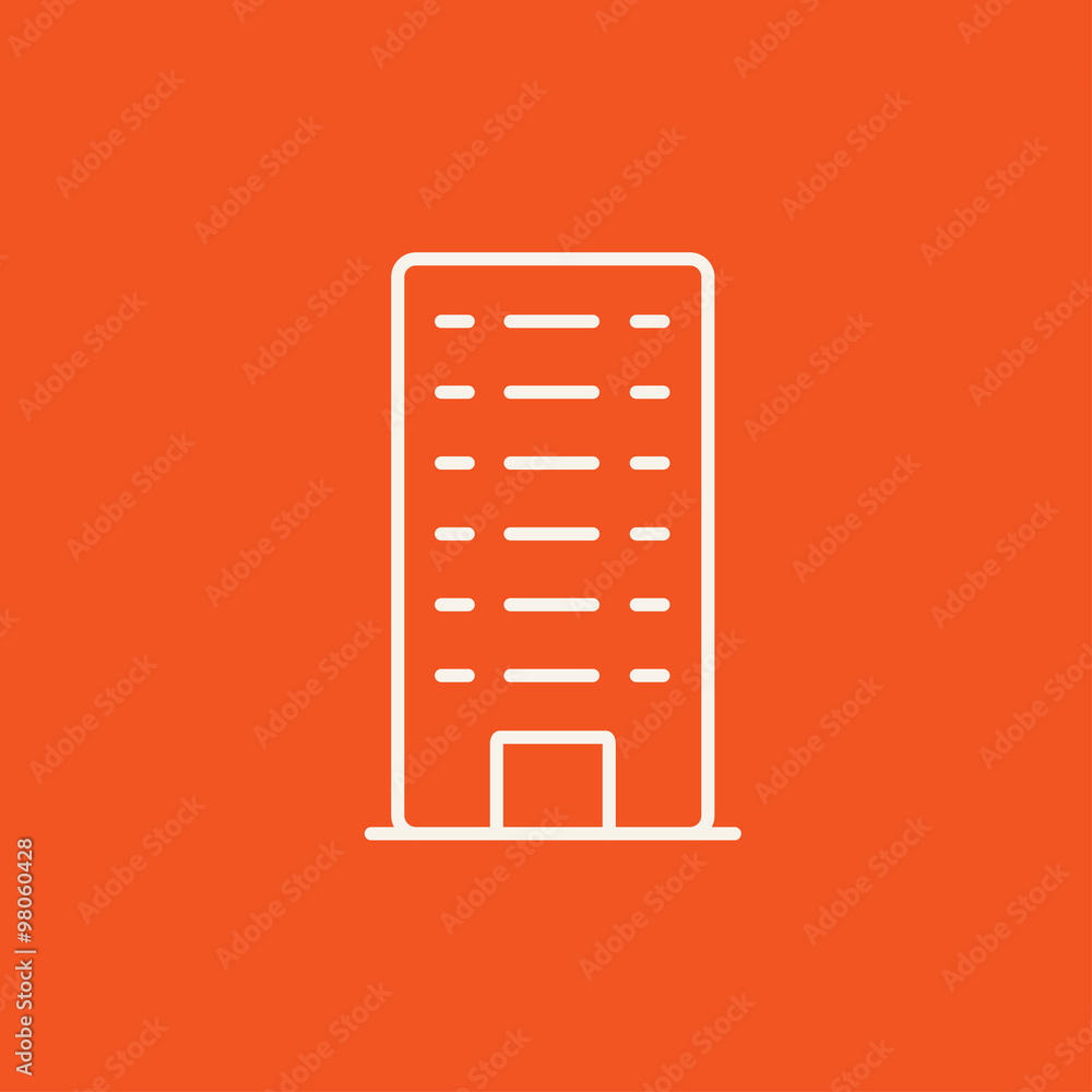 Residential building line icon.