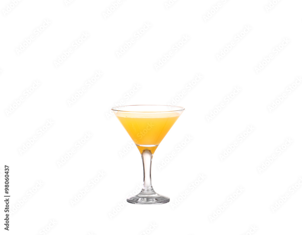 Orange juice and slices of orange isolated on white Orange juice and slices of orange isolated on white