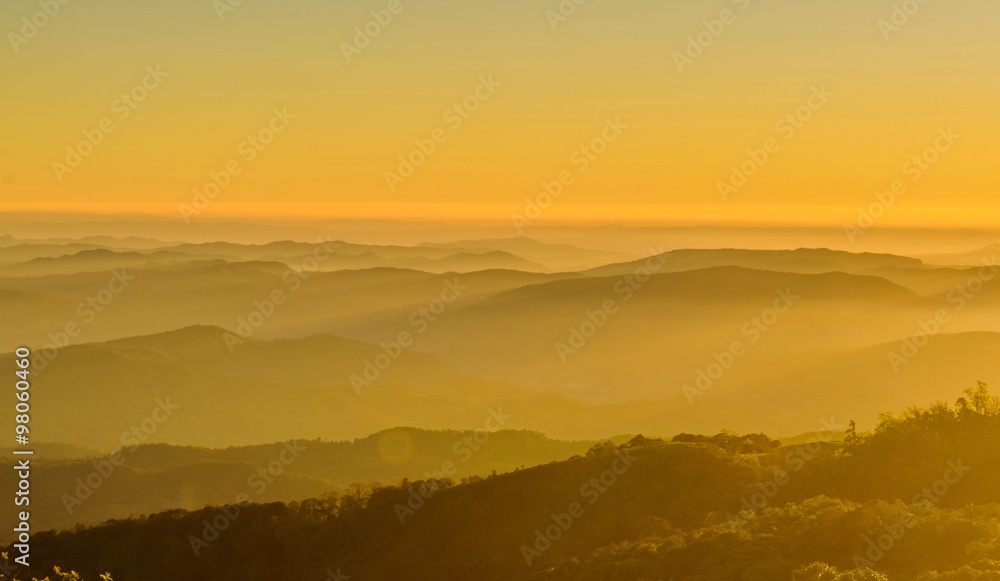 sunrise in the mountains landscape
