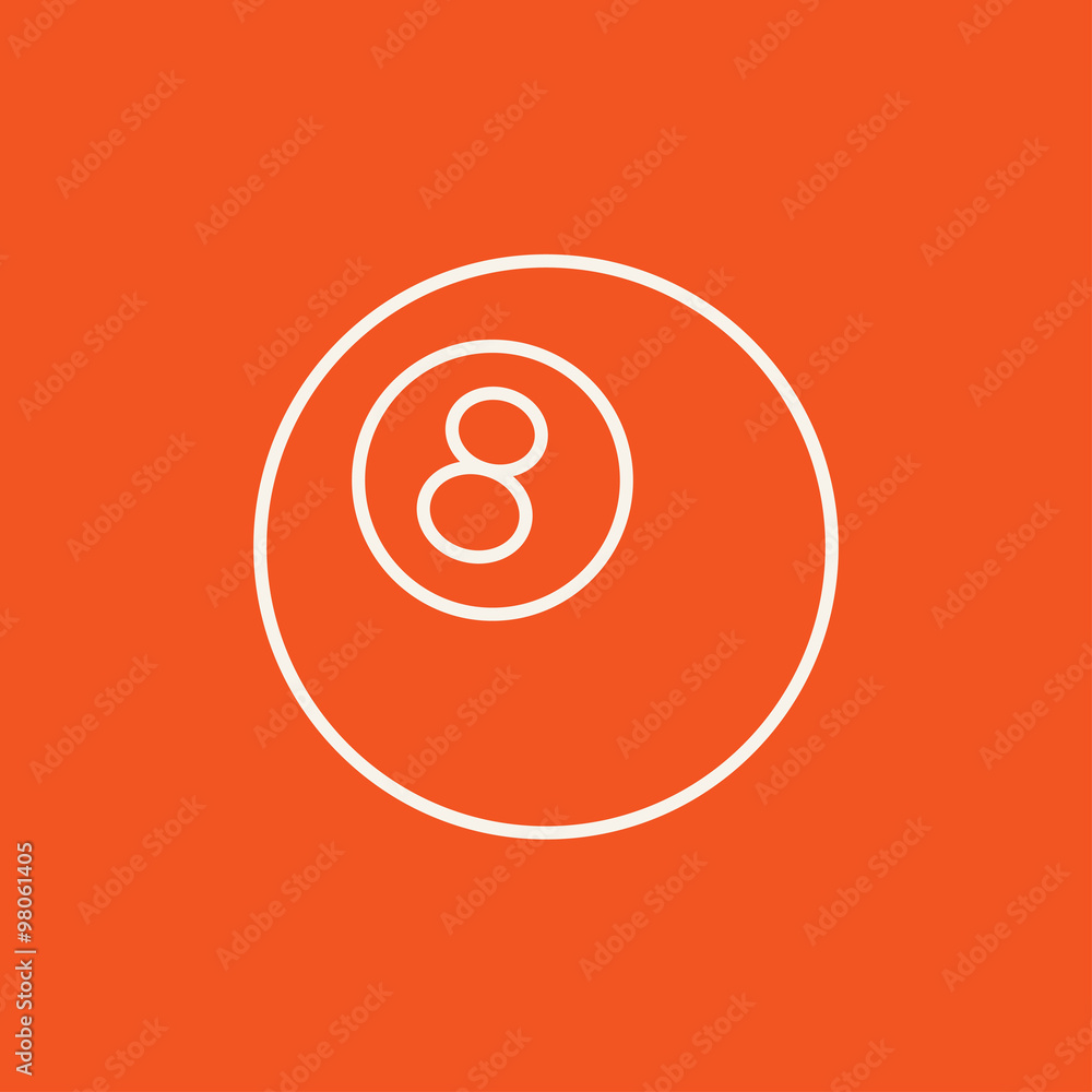 Billiard ball line icon.