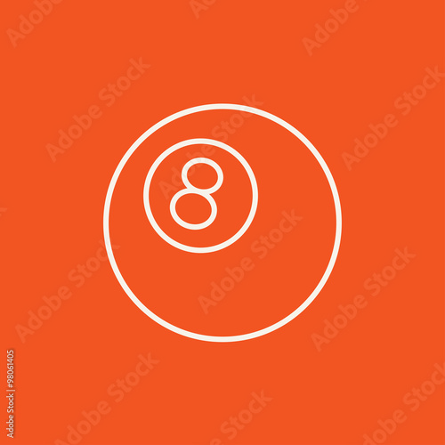 Free Download Billiard ball line icon. - GFXLoad
