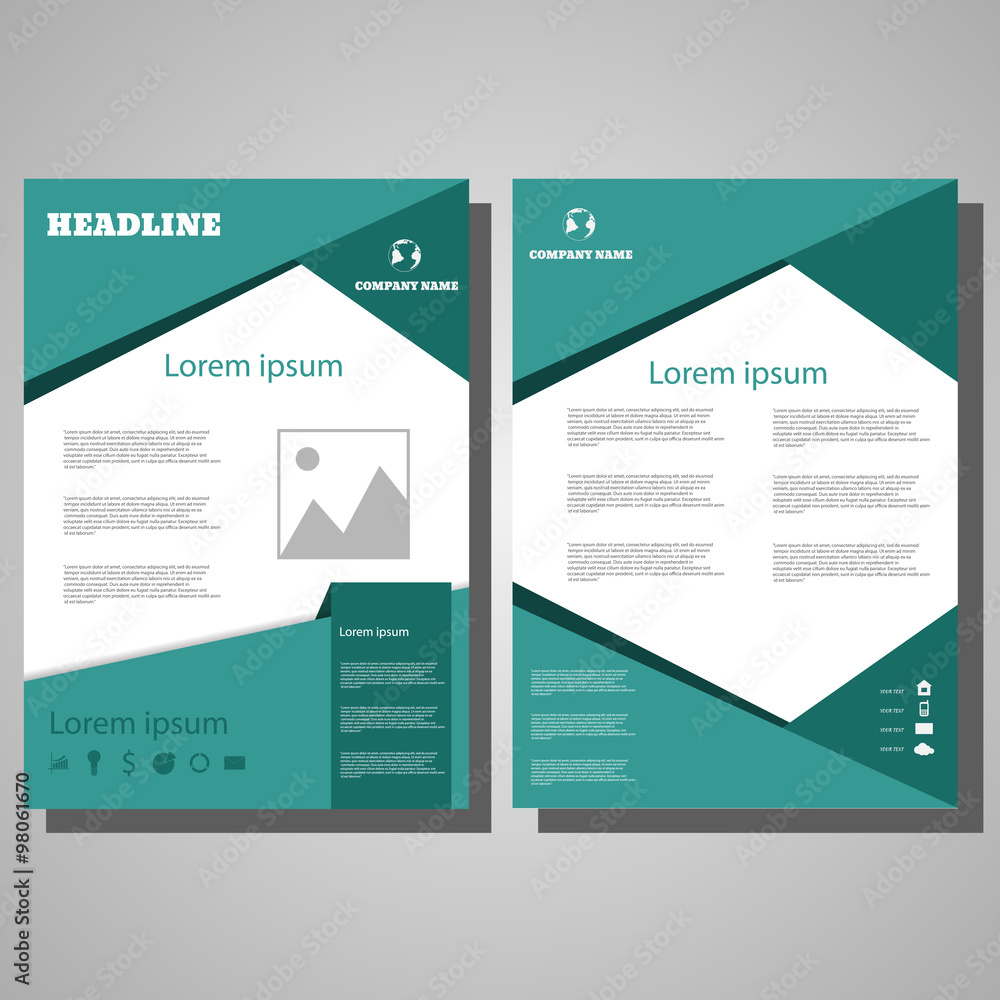 Vector Brochure Flyer design Layout template, size A4, Front pag