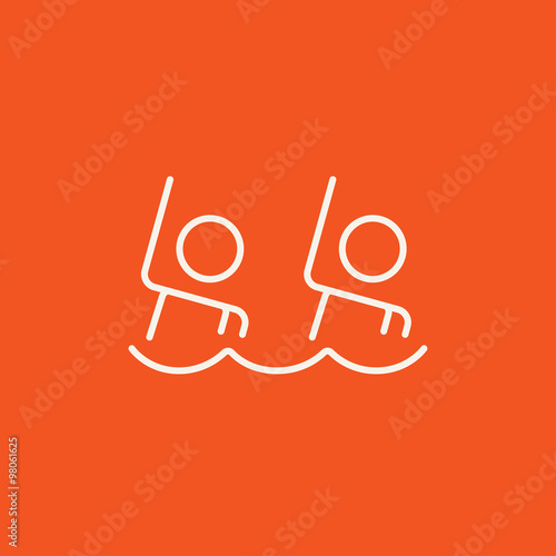 Synchronized swimming line icon.