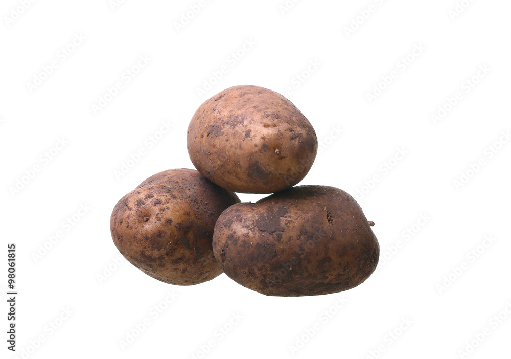 potato isolated on white background close up potato isolated on white background close up