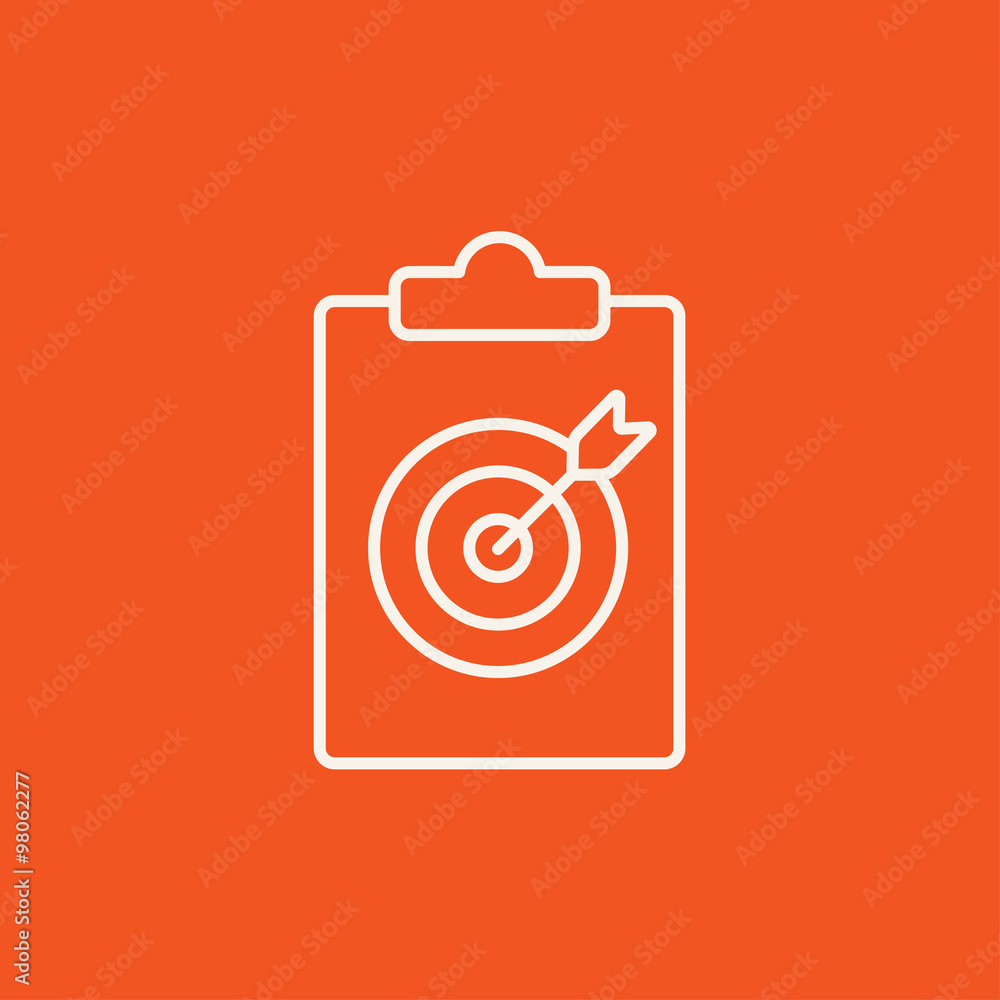 Target board and arrow line icon. Target board and arrow line icon.