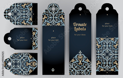 Ornate cards in oriental style.