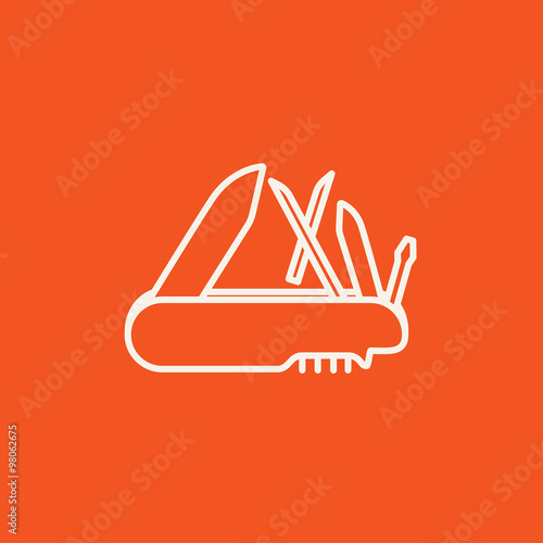 Multipurpose knife line icon.