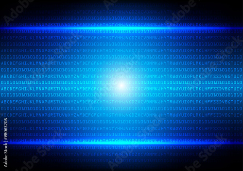 abstract  binary code blue technology background