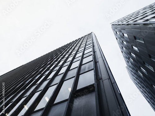 Architecture detail Modern Glass facade building Black and White