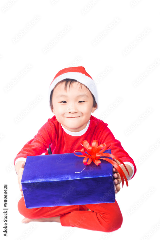 Small Santa Claus boy isolated on white background
Small Santa Claus boy isolated on white background
