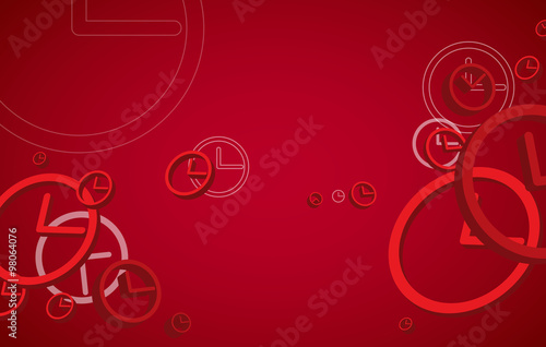Clock on red background