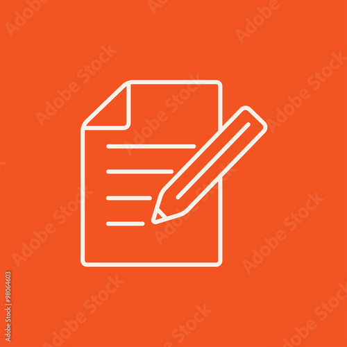 Taking note line icon.