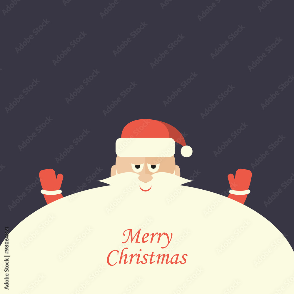 Vector retro Santa Claus. Flat design
