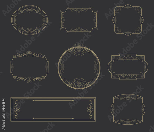 Classic frames vintage element vector design