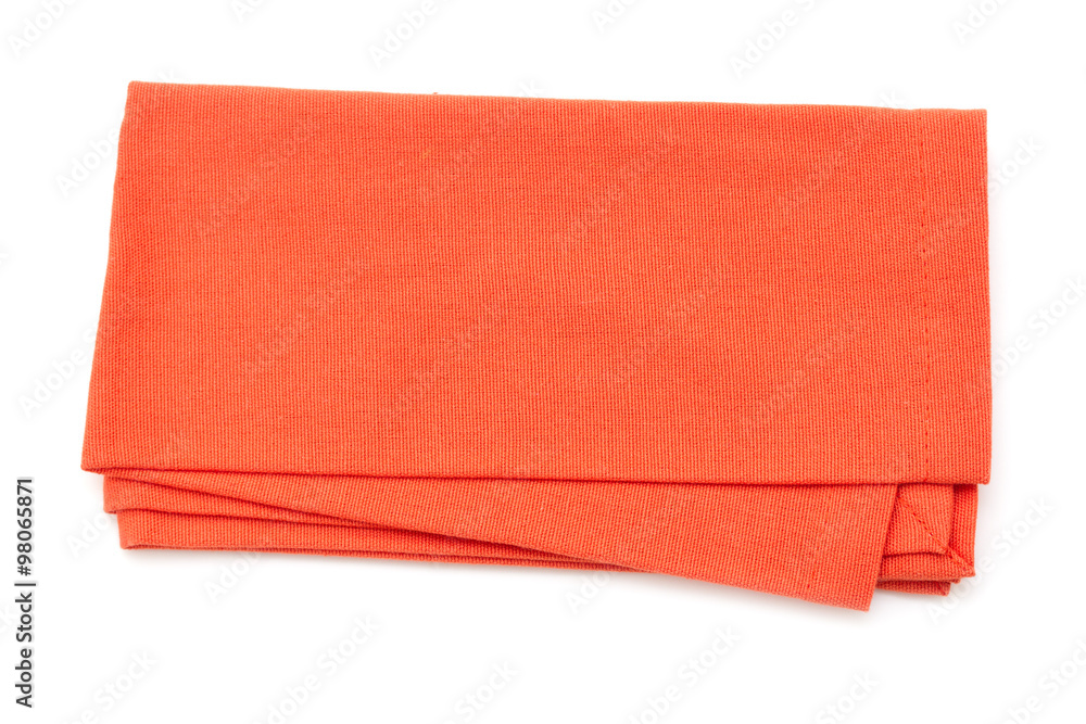 orange napkin on white background isolated orange napkin on white background isolated