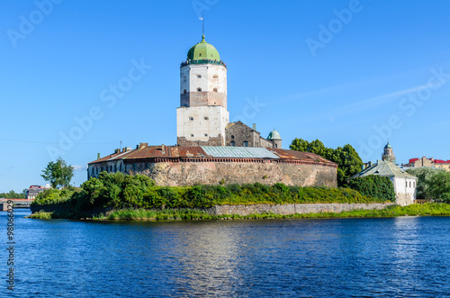 the Medieval old castle in Vyborg, Russia.