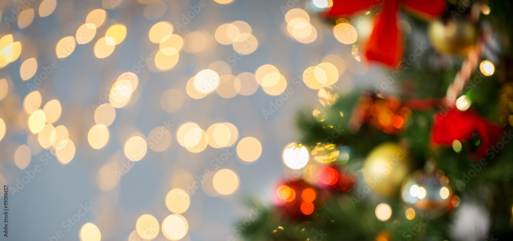 blurred christmas tree decorated with balls blurred christmas tree decorated with balls