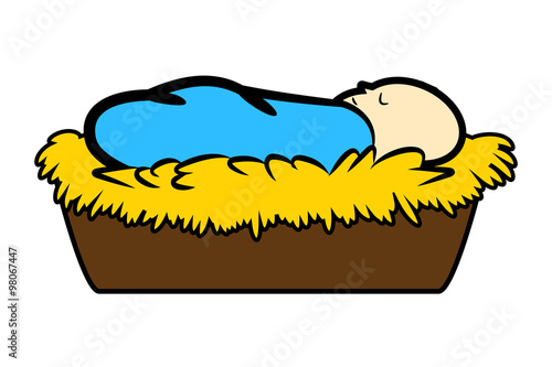 Christmas jesus manger vector symbol, icon  design. illustration isolated on white background.