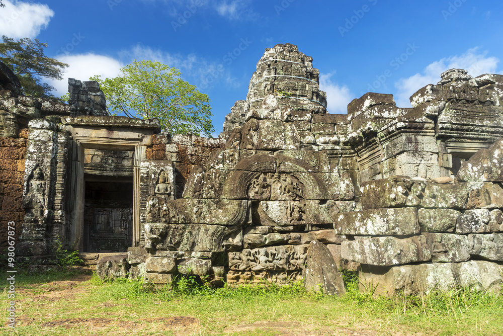 Ruins of ancient temple in Angkor. Cambodia